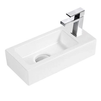 Insu Wall Hung Cloakroom Basin - Right Hand Tap Hole